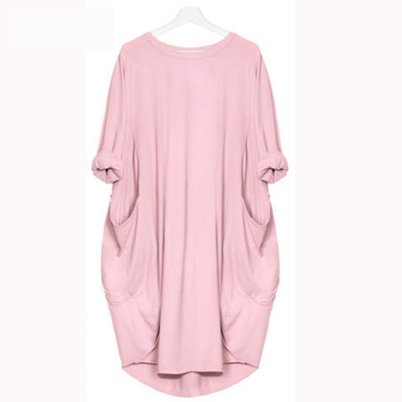 Relaxed Pocket Midi Dress Back View