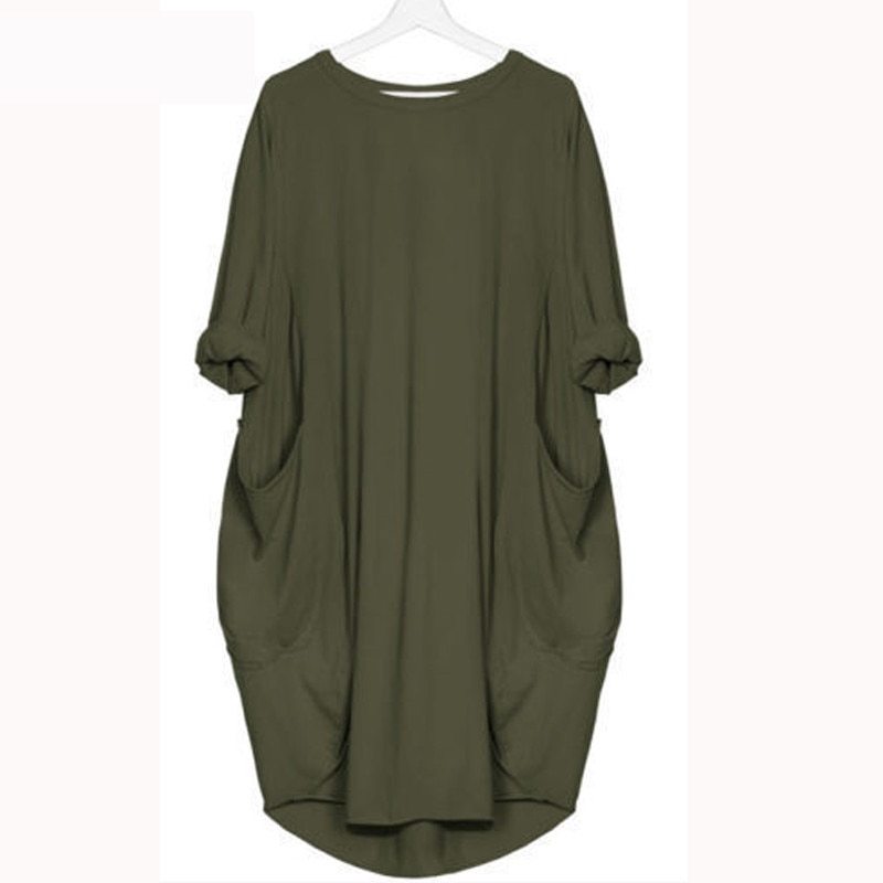 Relaxed Pocket Midi Dress in Yellow