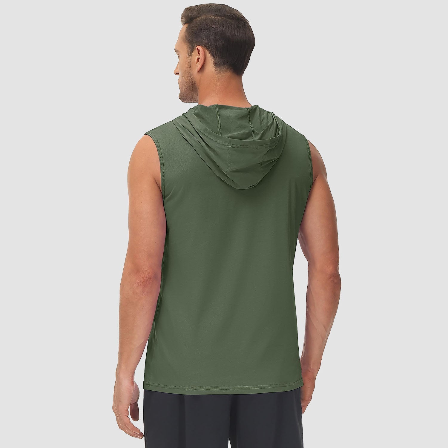 Sleeveless Hooded Tank Top Back View