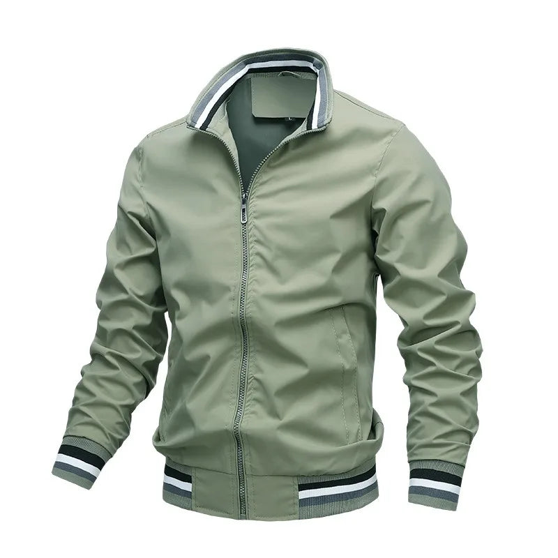 Striped Collar Bomber Jacket