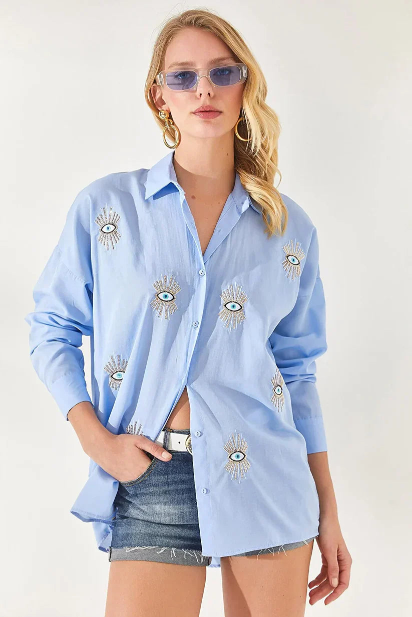 Embroidered Oversized Shirt